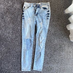 Distressed Blue Jeans